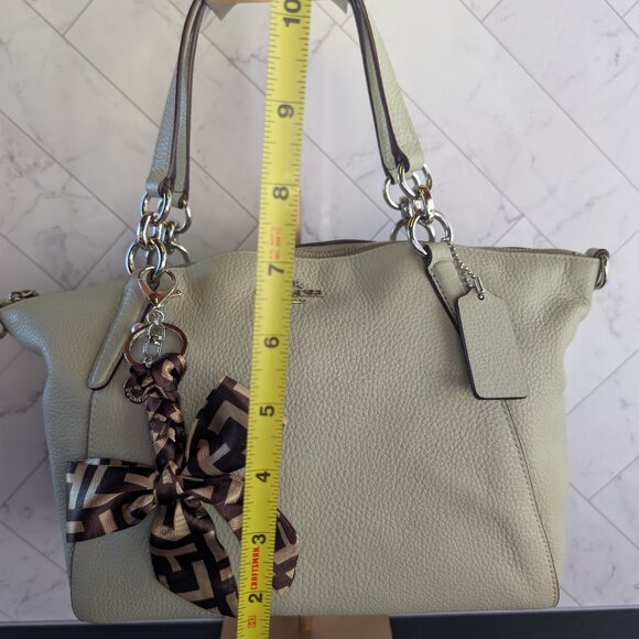 Coach Pebbled Leather Satchel with Strap & Bow Charm F28993 - Picture 15 of 16